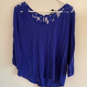 Blue Lace Detail Top